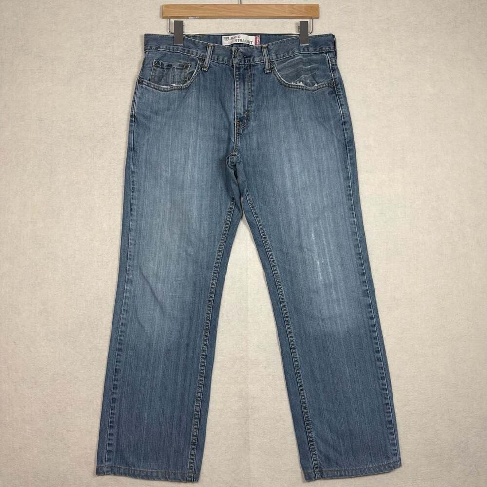 y2k Levis Jeans Mens 32x28 559 Relaxed Straight Blue Denim